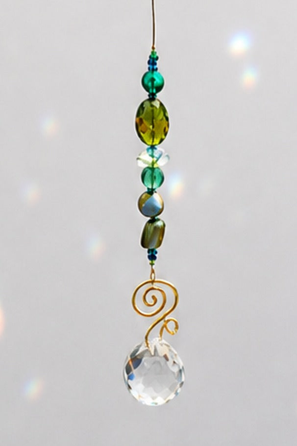 Swirl and Sea Inspired Long Drop Suncatcher