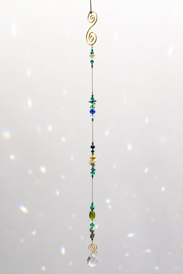 Swirl and Sea Inspired Tall Long-Drop Suncatcher