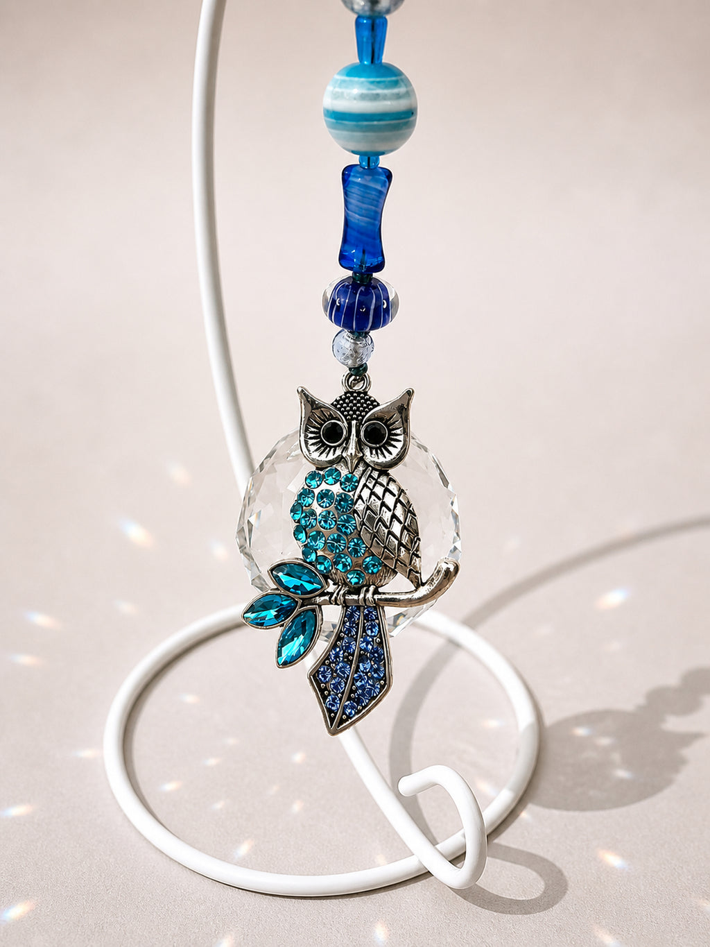 Owl Suncatcher - Desktop Crystal Prism Decor
