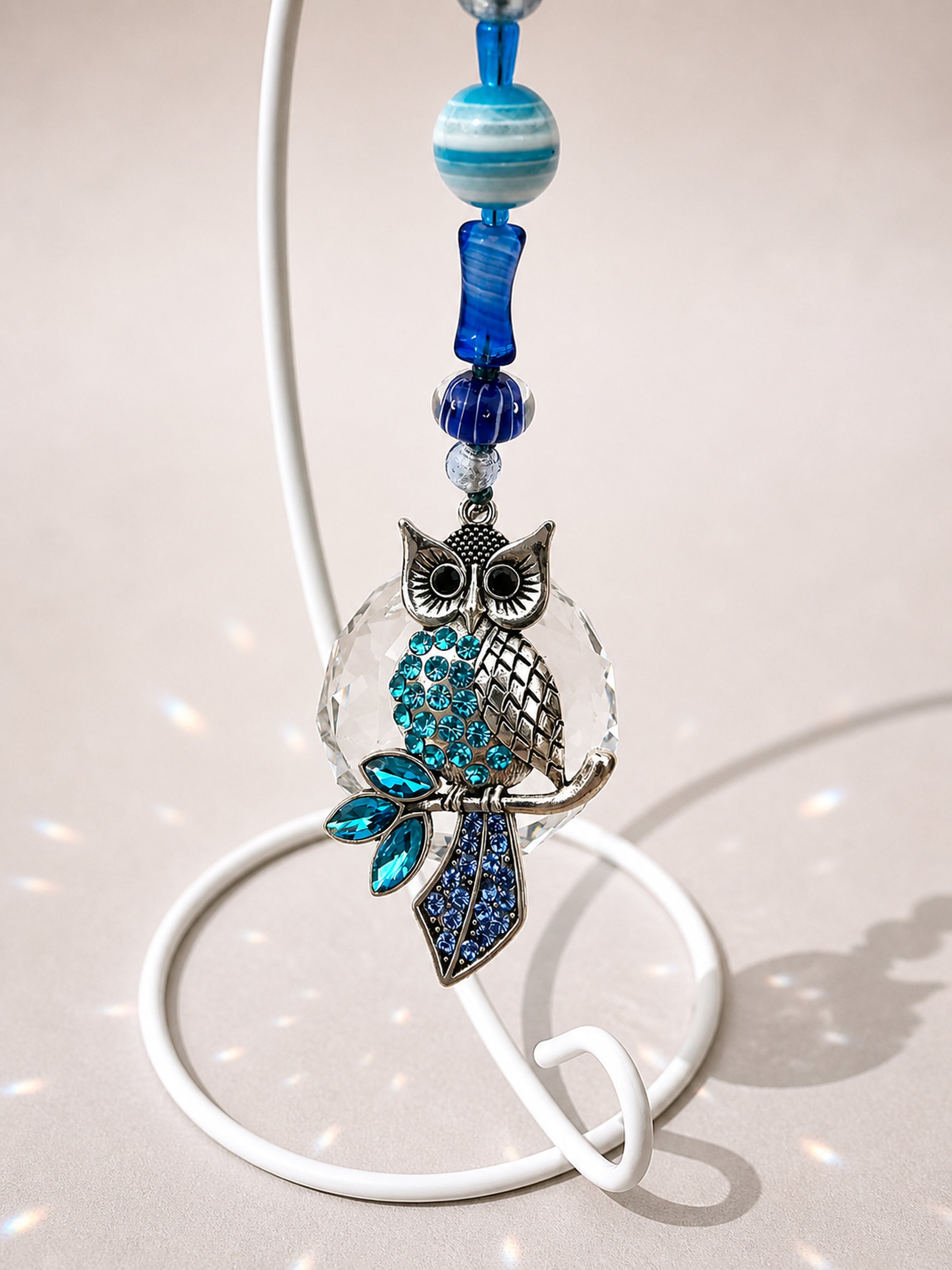Owl Suncatcher - Desktop Crystal Prism Decor