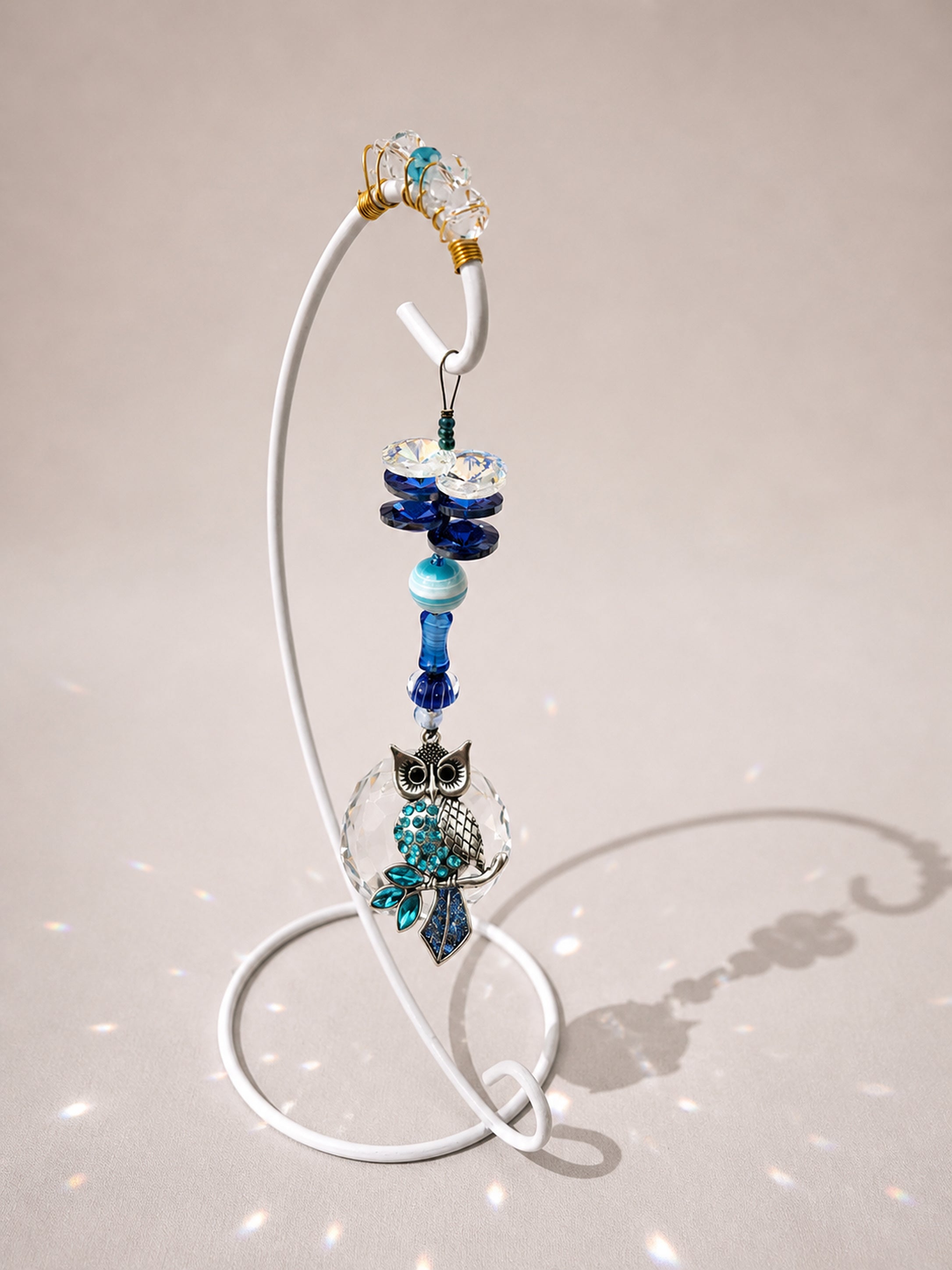 Owl Suncatcher - Desktop Crystal Prism Decor
