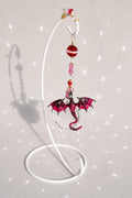 Pink Dragon Desktop Suncatcher – Handmade Crystal Rainbow Maker