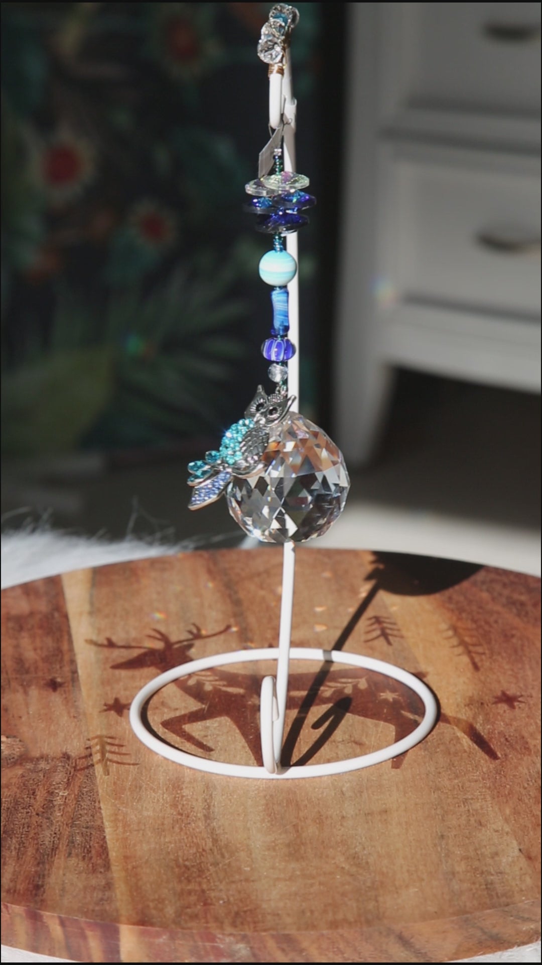 Owl Suncatcher - Desktop Crystal Prism Decor